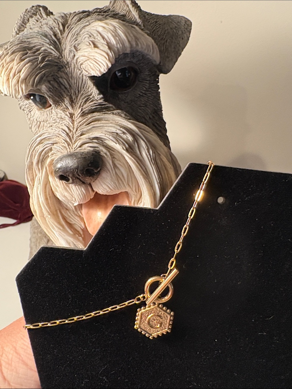 Hexagon 'G' Charm plunder gold tone Necklace